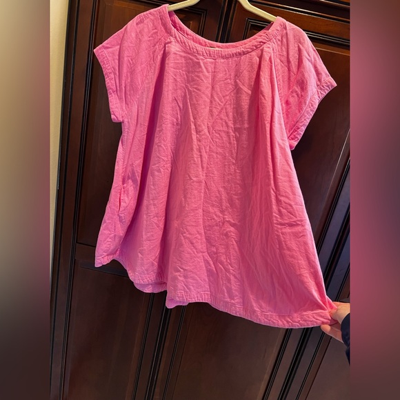 Free People Pink Short Sleeve Scoop Neck Tunic Top w/Pockets - S - Picture 2 of 9